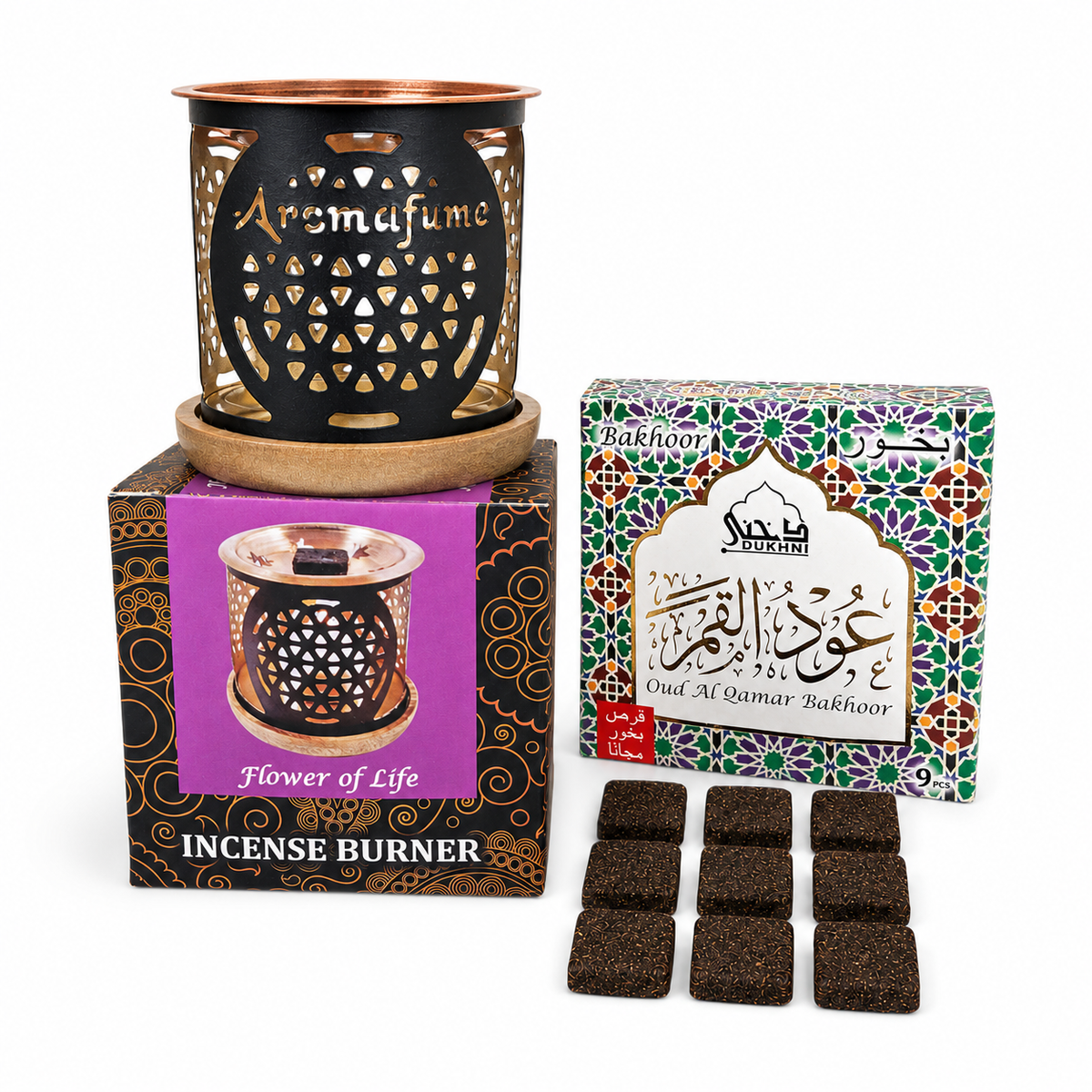 INCENSE BRICKS BURNER+Oud Al Qamar BAKHOOR BRICKS Pack COMBO. — view 3