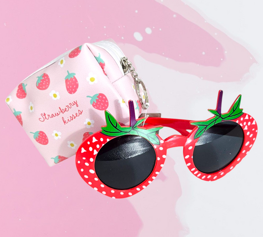 STRAWBERRY KISSES  Sunglasses/Key Ring Pouch Duo