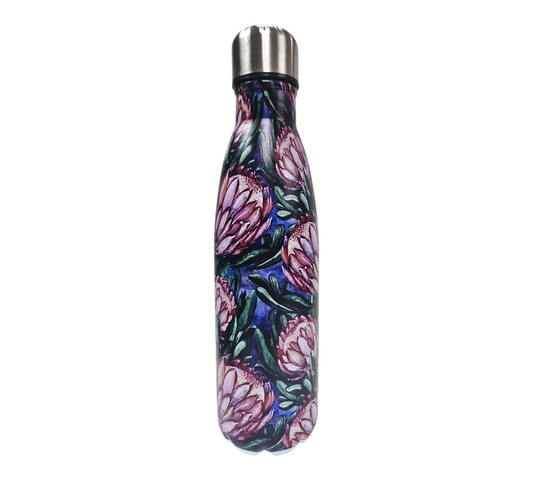 PINK/BLUE PROTEA WATER BOTTLE