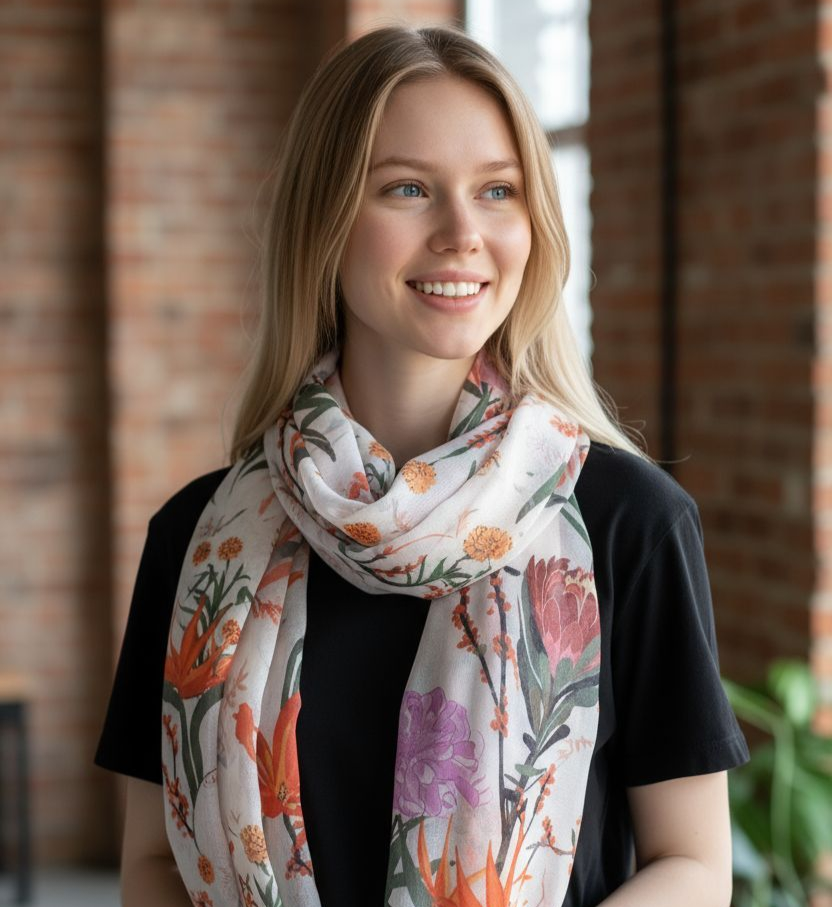 ELEGANT FLORAL SCARF #22