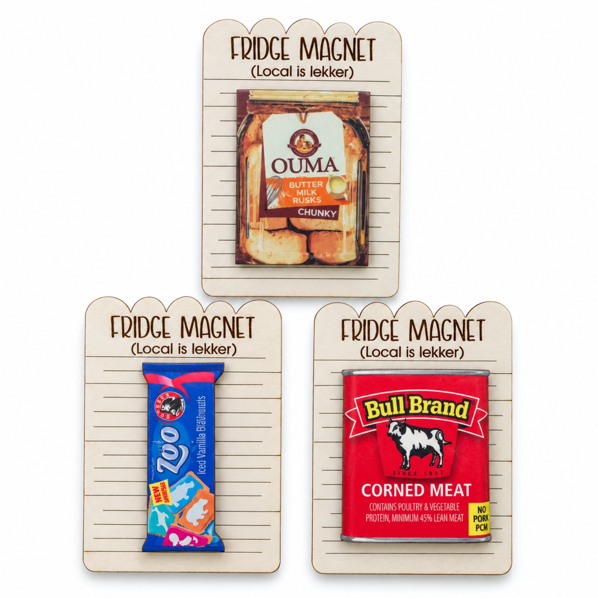 Local is Lekker Fridge Magnet Set of 3 (D)