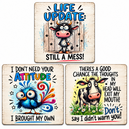 Sarcastic Coasters Set of 3 (A)