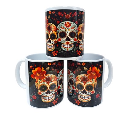 FLORAL SKULL MUG