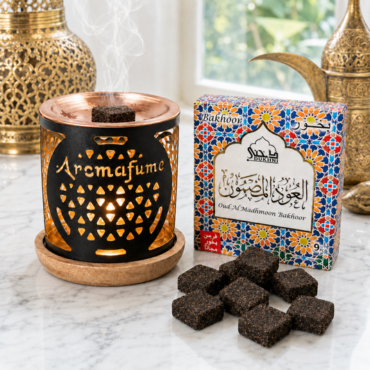 INCENSE BRICKS BURNER+Oud Al Madhmoon BAKHOOR BRICKS Pack COMBO.