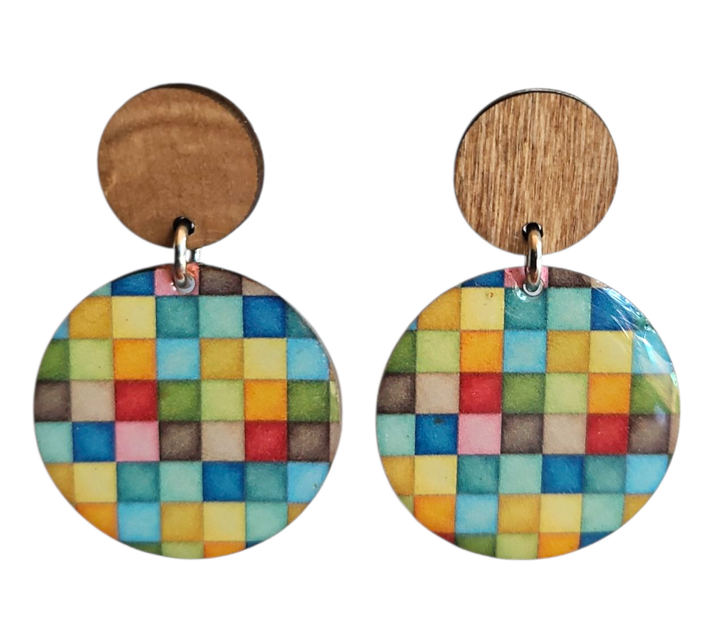 VIBRANT WOOD/ROUND EARRINGS (In Wooden Gift Box)