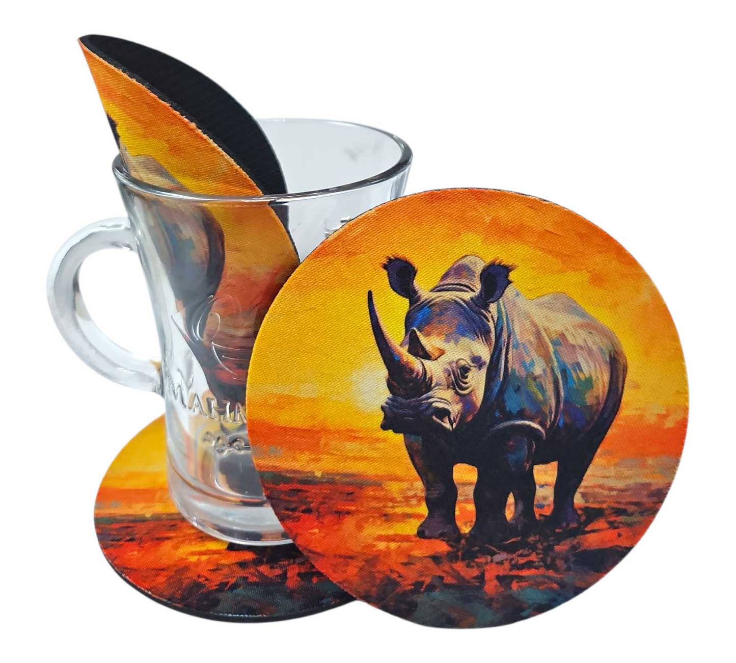 AFRICAN RHINO COASTER