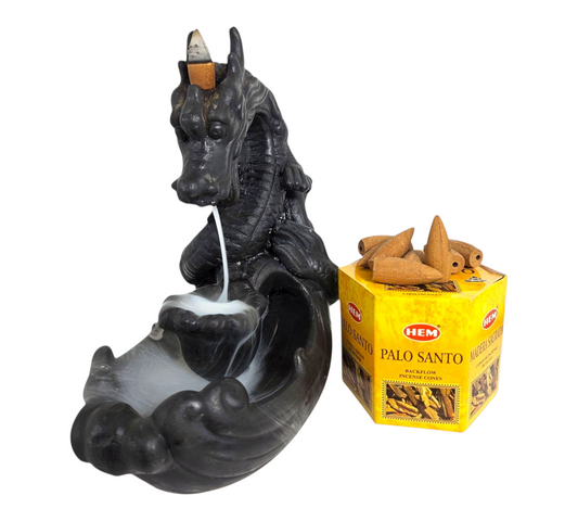 DAGON Backflow Incense Burner+PALO SANTO Backflow Incense Cones