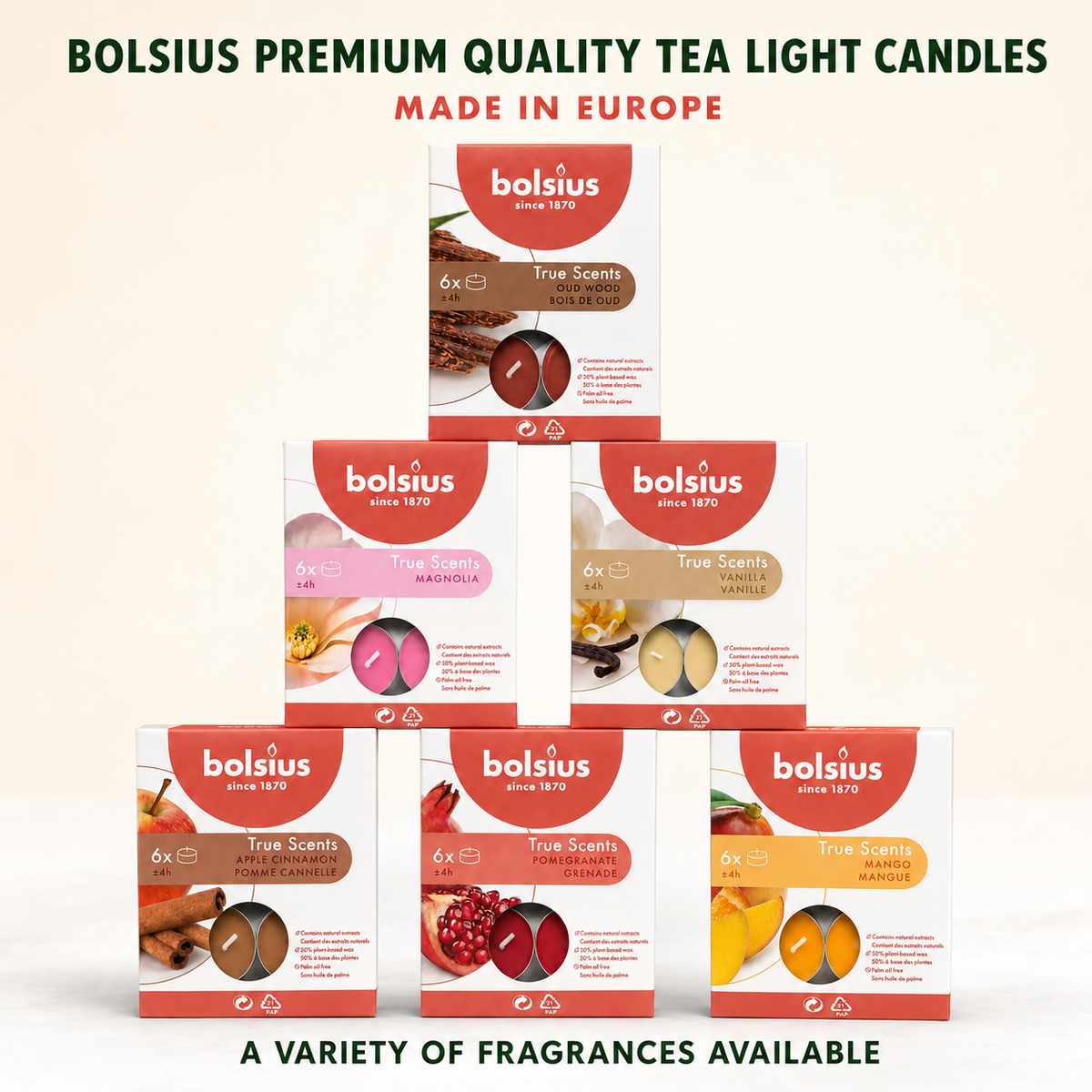 Bolsius True Scents Tealights 6's (Mango) — view 3