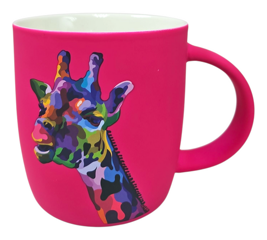 BRIGHT PINK GIRAFFE COFFEE MUG