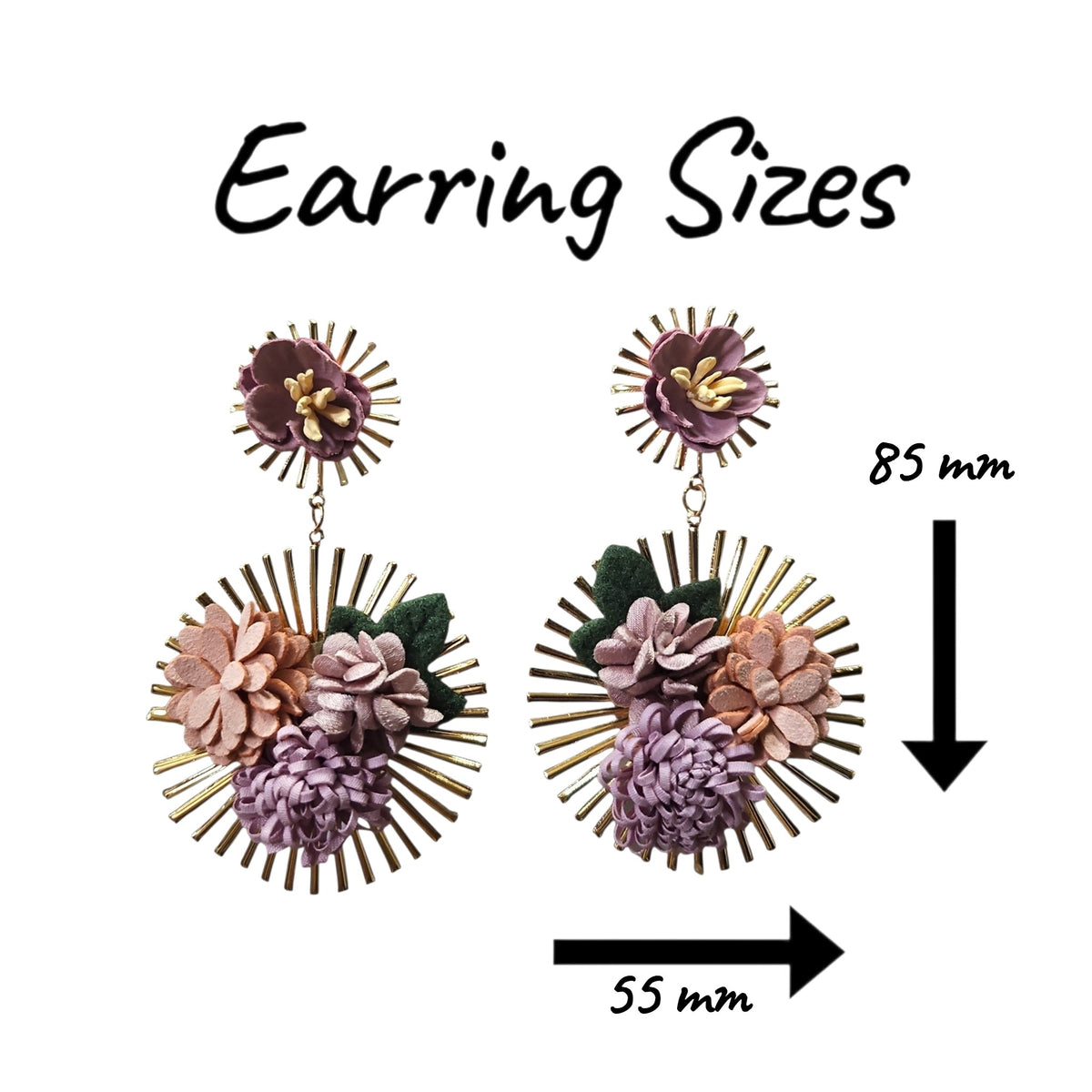 Floral Delight Double Hanging/ Metal Backing Earring Set (Pastel Colours) — view 2