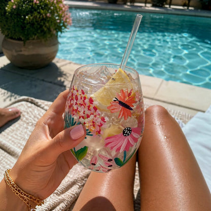 Floral Gin/Cocktail Glass