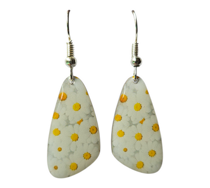 DAISY BLOOM FREEFORM DROP EARRINGS (In Wooden Gift Box)