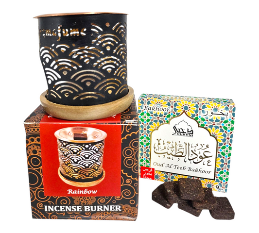 INCENSE BRICKS BURNER+Oud Al Teeb BAKHOOR BRICKS Pack COMBO.