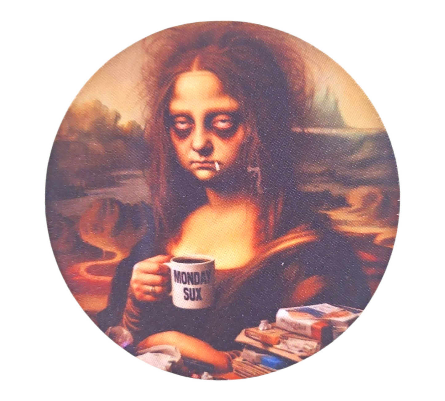MONDAY SUX MONA LISA COASTER