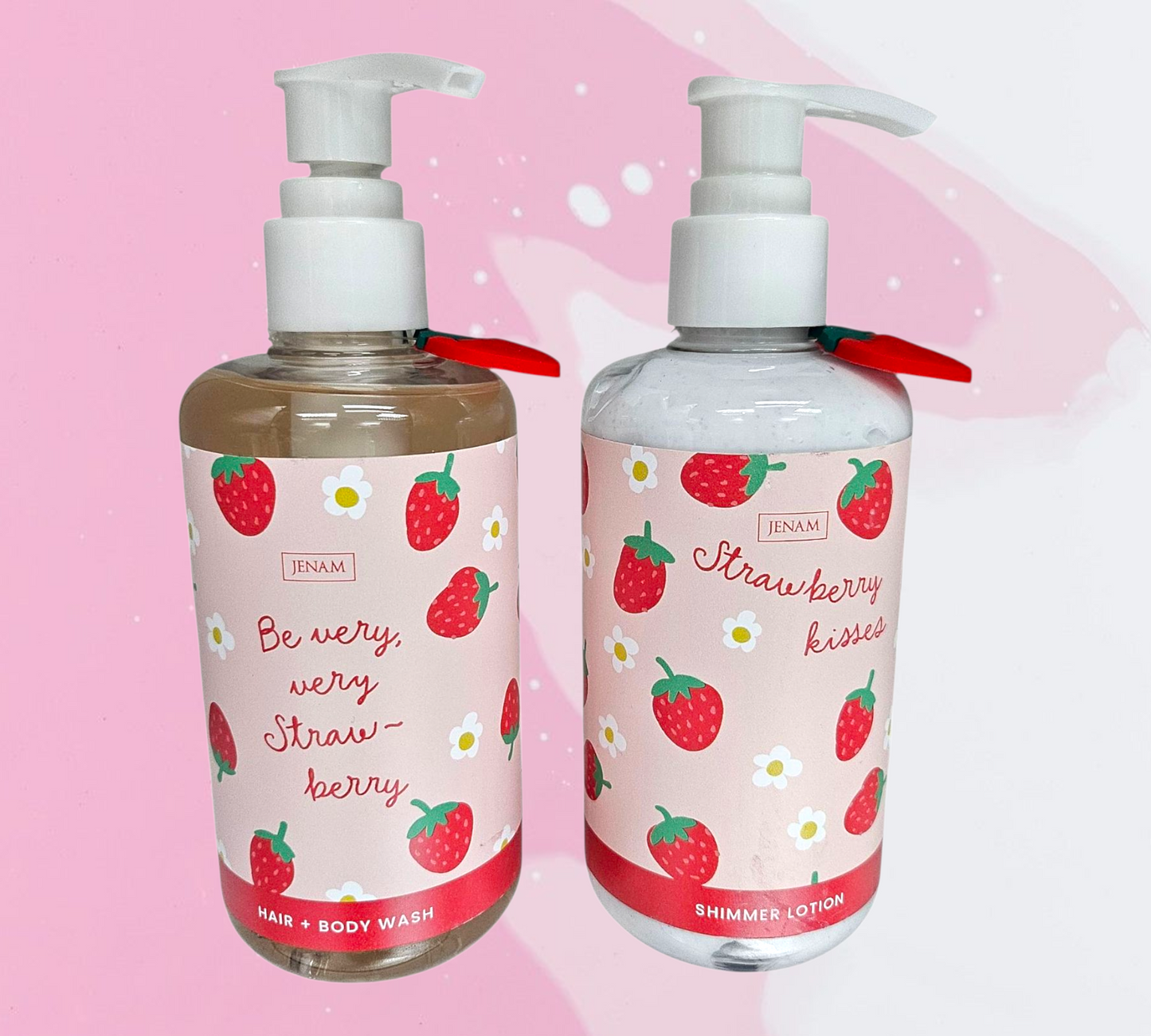 STRAWBERRY KISSES Body Wash & Shimmer Lotion DUO (250ml each)