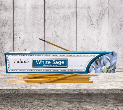 Tulasi WHITE SAGE Masala (Hand Rolled) Incense Sticks