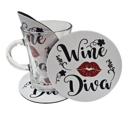 WINE DIVA LIPS COASTER