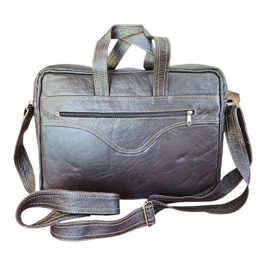 LUXURY LEATHER LAPTOP BAG (BROWN)