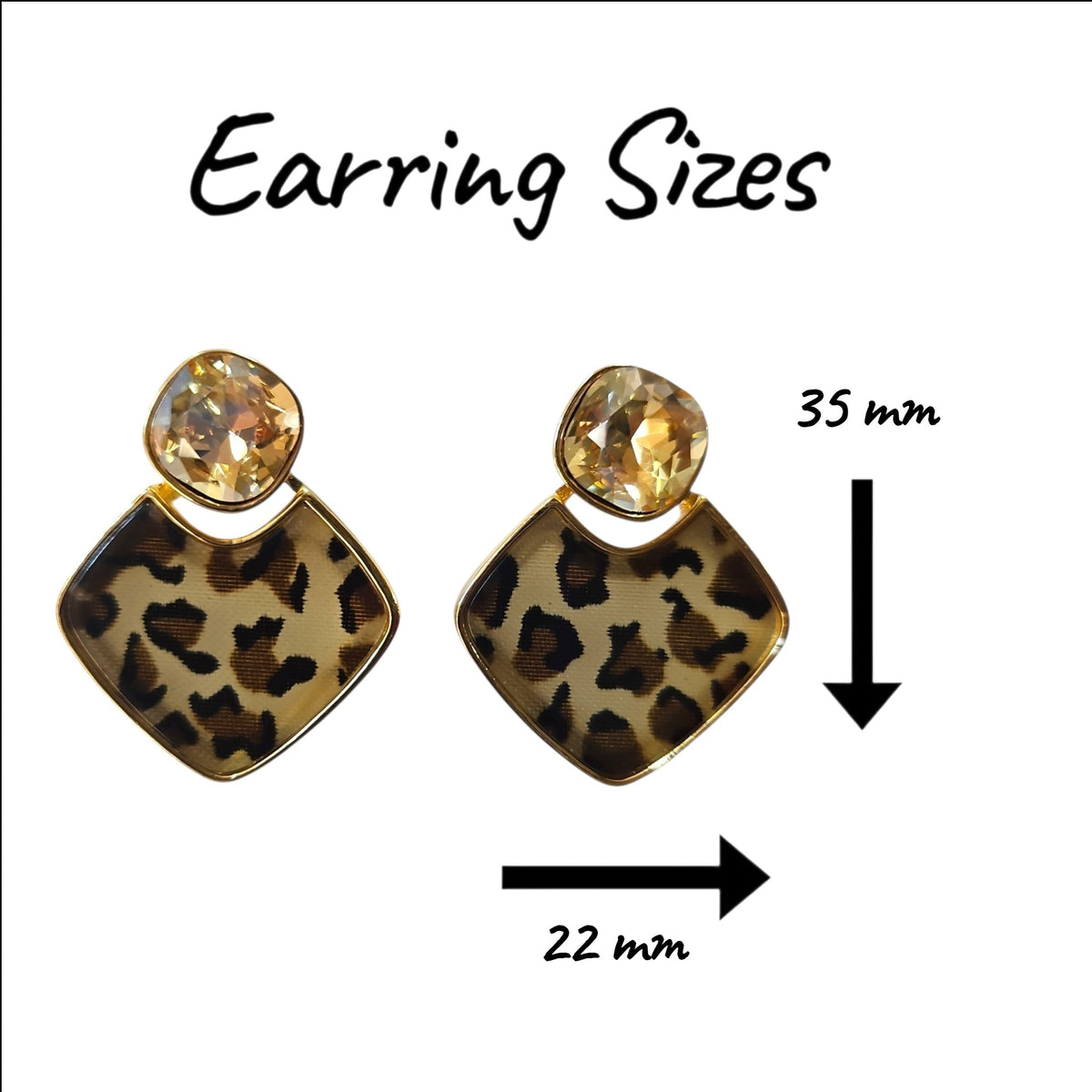Classic Leopard Print Double Hanging Earring Set — view 3