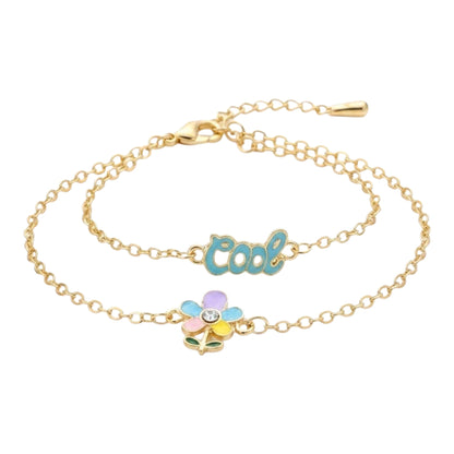Hey Girl! Double Chain Bracelets Set