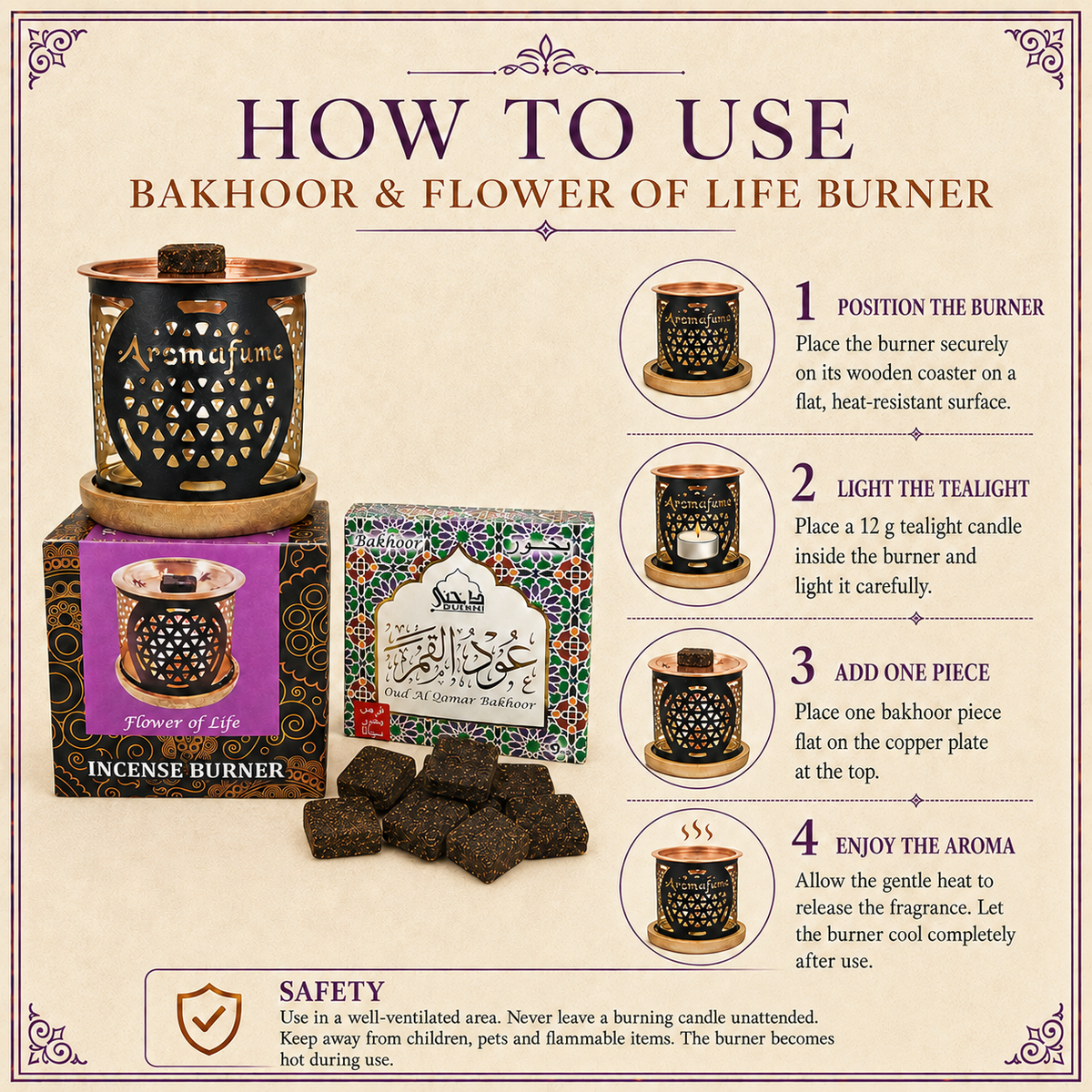 INCENSE BRICKS BURNER+Oud Al Qamar BAKHOOR BRICKS Pack COMBO. — view 2
