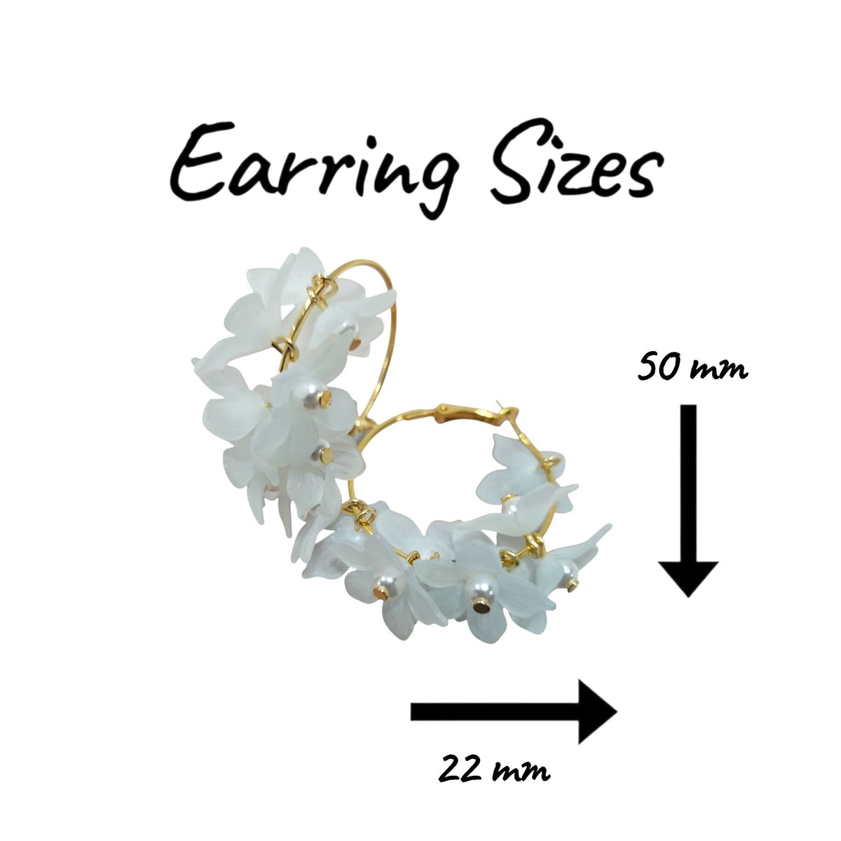 String of Daisies on a Loop Earring Set (White) — view 2
