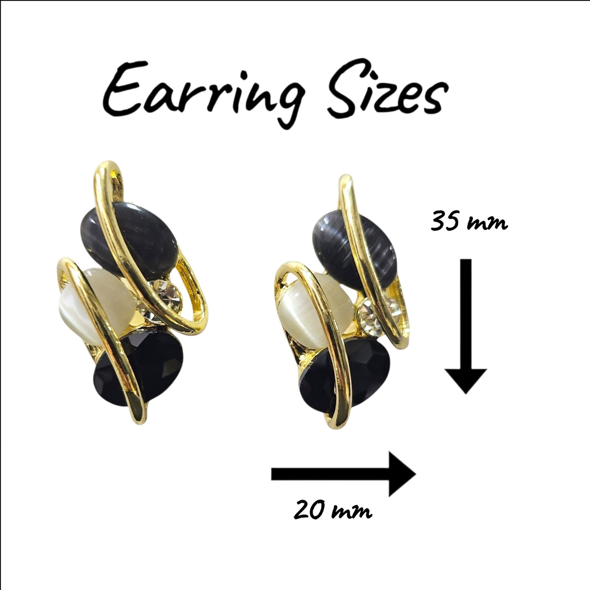 Exquisite Cosmic Earring Set (Black/White) — view 2