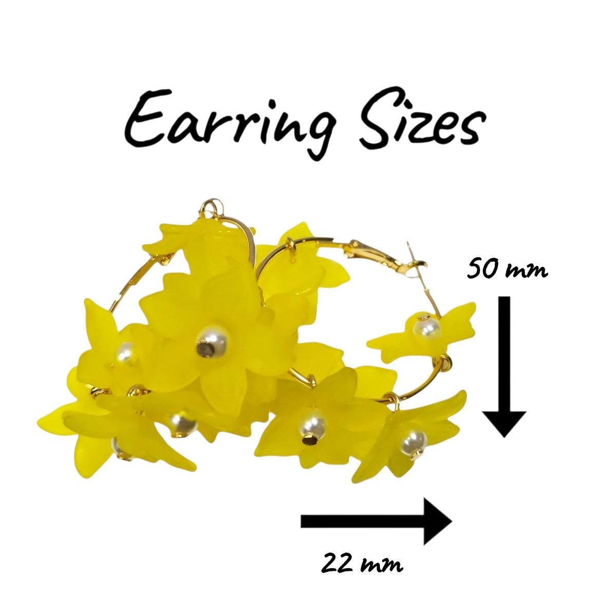 String of Daisies on a Loop Earring Set (Yellow) — view 3