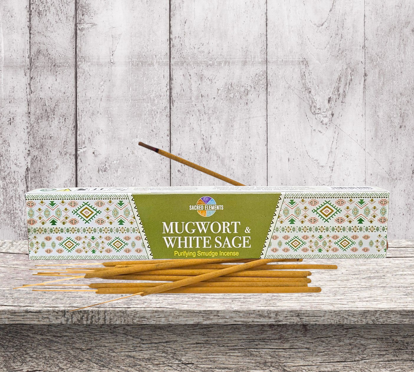 Sacred Elements MUGWORT & WHITE SAGE Masala (Hand Rolled) Incense Sticks