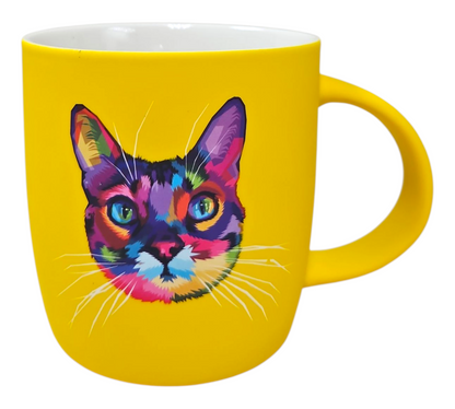 BRIGHT YELLOW CAT COFFEE MUG