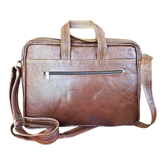 LUXURY LEATHER LAPTOP BAG (OXBLOOD) — view 2