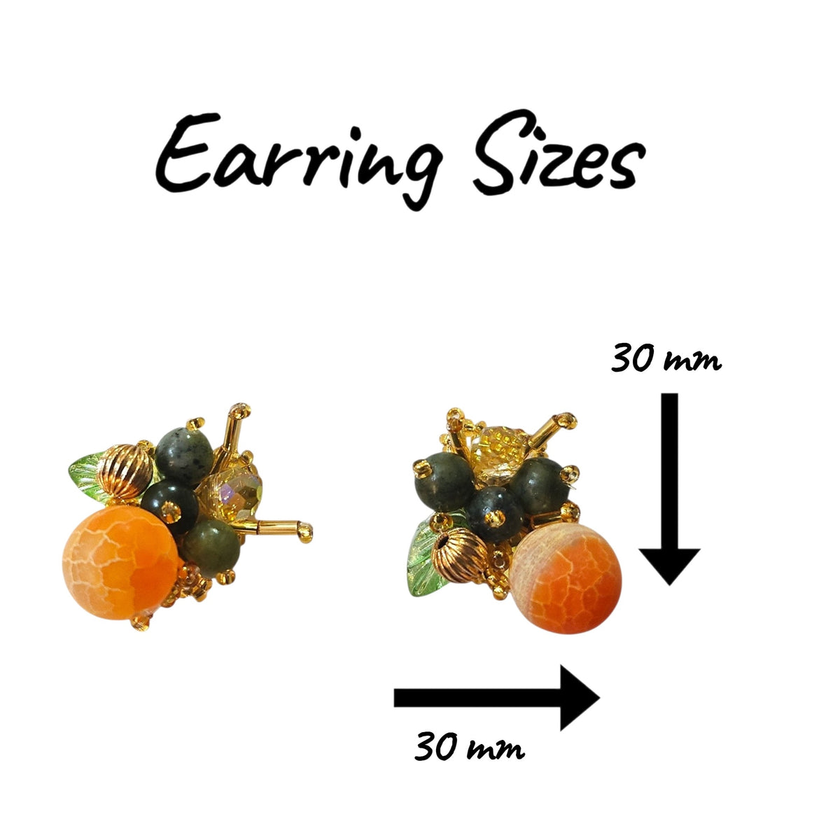 Cluster Forrest Earrings Set (Orange) — view 3
