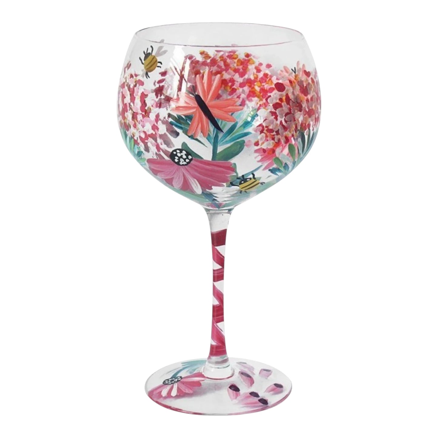 FLORAL HAND PAINTED GIN/COCKTAIL GLASS