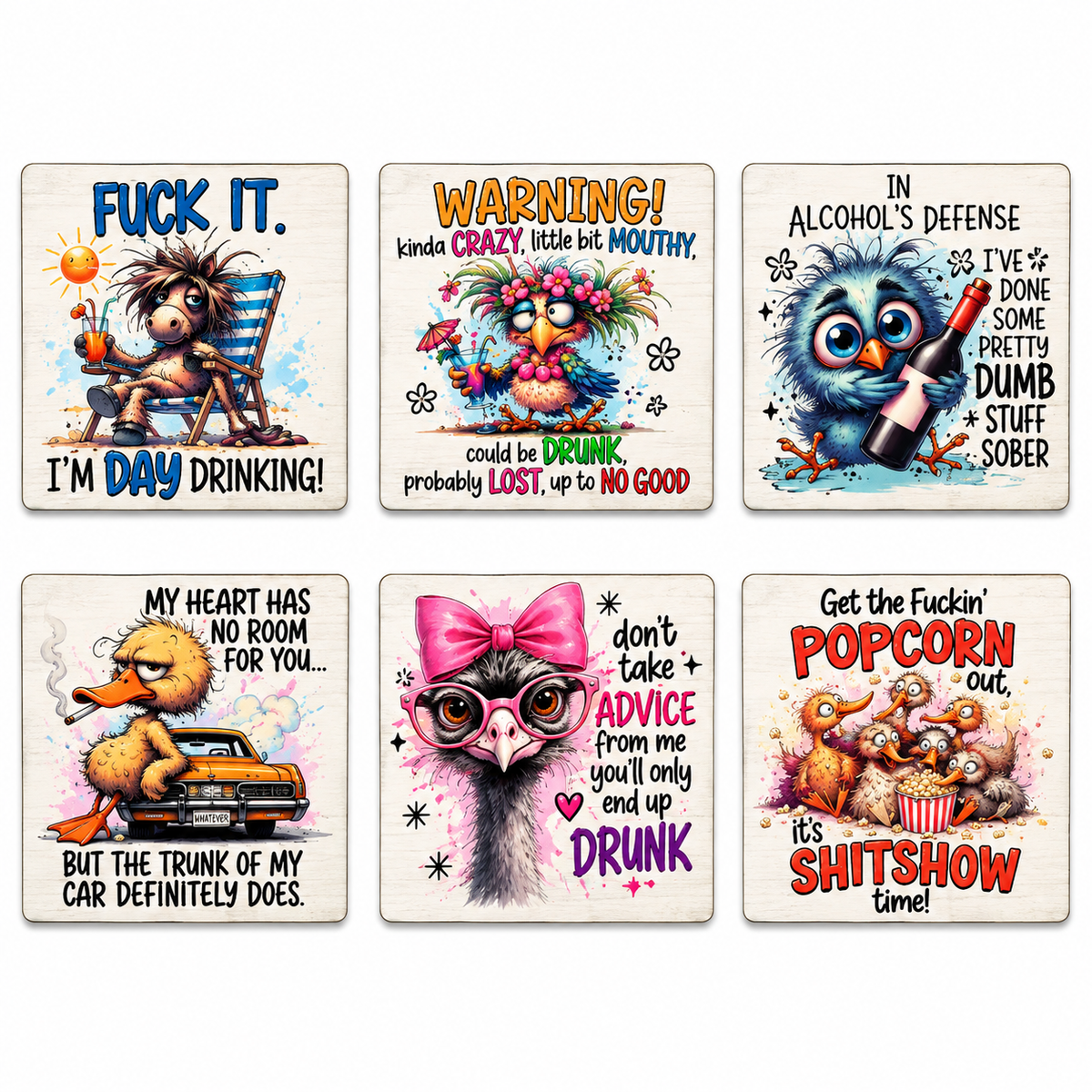 Sarcastic Coasters Set of 6 (B)