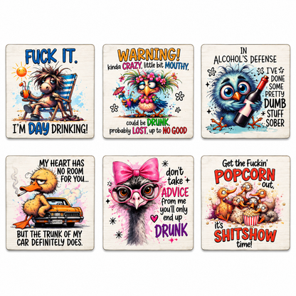 Sarcastic Coasters Set of 6 (B)