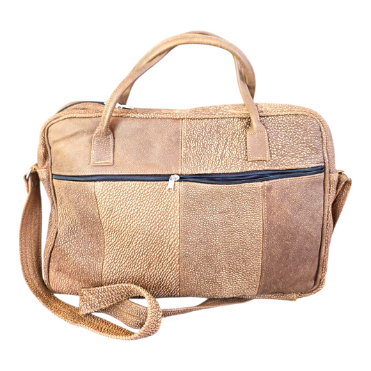 LUXURY LEATHER LAPTOP BAG (CAMEL) — view 2